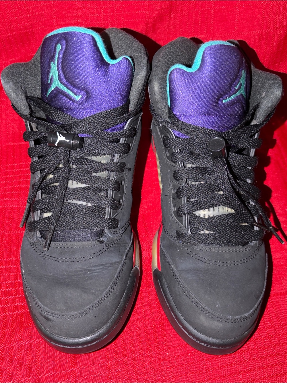 Boy’s Size 7 Y NIKE AIR JORDAN 5 RETRO TOP 3 Fire Red Metallic Grape SHOES - Picture 3 of 11